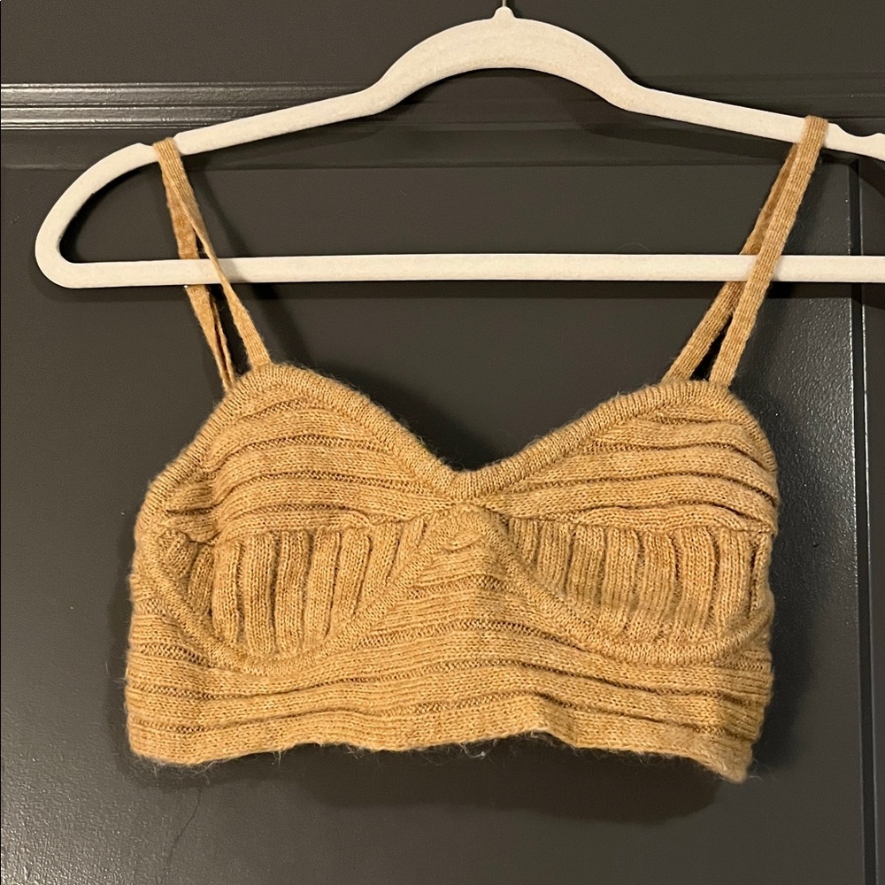 Jonathan Simkhai Tan Knit Crop Top